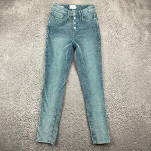Böhme Teal Corduroy‎ Pants Size 27 Premium Denim Button Fly Womens